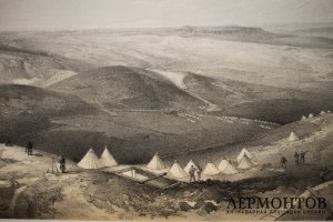 Литография. Вид с высот близ Балаклавы. Крымская война. У. Симпсон. Лондон, 1855 г.