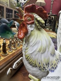 Скульптура «Домашний петух». Фарфор, роспись, Meissen, скульптор И. И. Кендлер, Германия, 1924–1934 годы