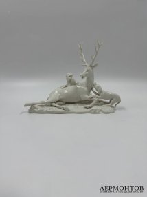 Статуэтка «Охота на оленя». Фарфор, Nymphenburg, Германия, 1850–1890 годы
