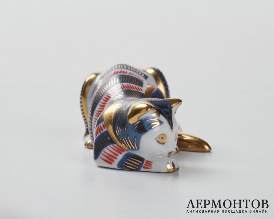 Статуэтка «Кошка лежит». Фарфор, Franklin Mint, США