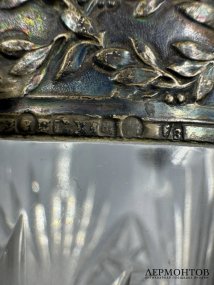 Ваза в стиле неоклассицизма. Серебро 84 пробы, хрусталь, Россия, 1908–1917 годы