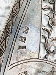 Сервировочная лопатка для рыбы. Серебро 84 пробы, А. Астраханцев, Россия, 1831 год