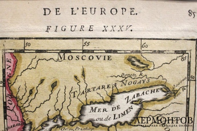 Карта Черного моря, Крыма, России, Грузии. А. М. Мале. Франция, 1683 год.