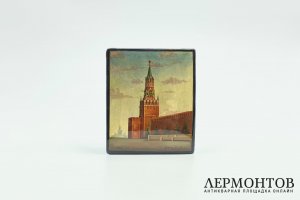 Шкатулка Спасская башня Московского Кремля. СССР, Федоскино, 1963 г. Папье-маше.