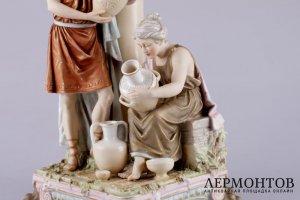 Парные композиции Royal Dux для ламп. Фарфор, начало XX века. 