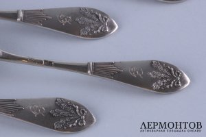 Набор кофейных ложек. Хемпель. Серебро 84 пробы. Варшава, Россия. 1908-1917.
