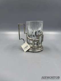 Подстаканник со стаканом. Серебро 875 пробы, Россия, 2000-е годы