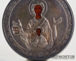 Икона нательная «Богородица Знамение». Серебро, современная работа