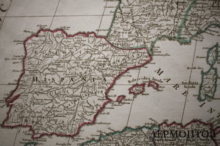 Карта. Римская империя. Запад и Восток. Жиль Робер Вогонди. Франция, XVIII век.