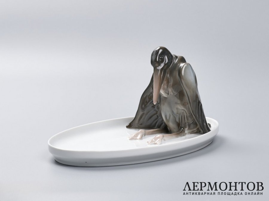 Блюдо «Марабу». Фарфор, Rosenthal, Германия, около 1920 года
