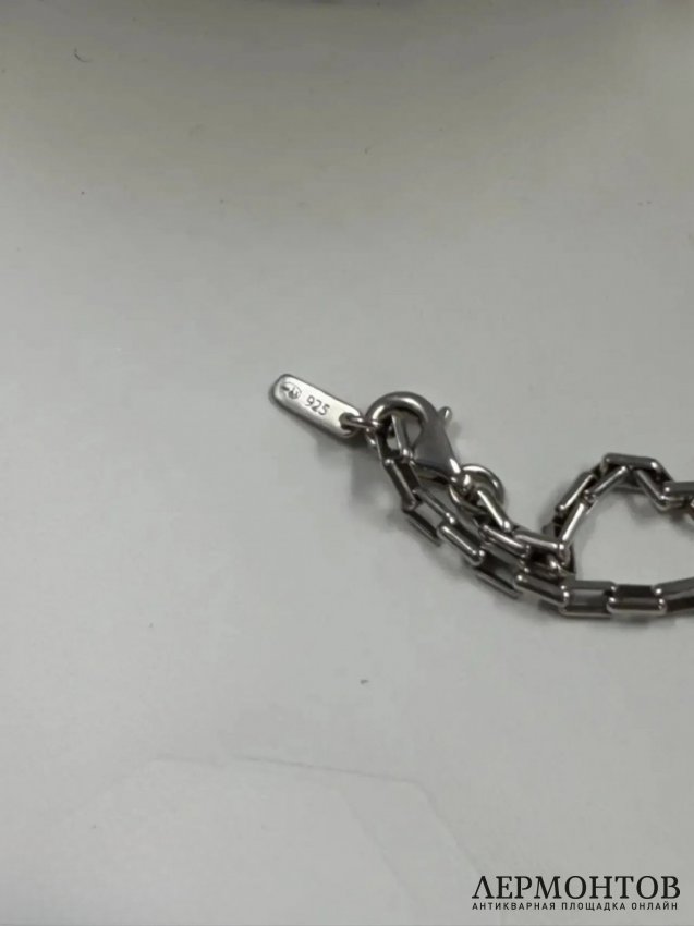 Колье с розовым кристаллом. Серебро 925 пробы, Baccarat, Франция