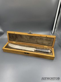 Нож для бумаг с черневым декором. Серебро 84 пробы, чернь, Россия, конец 19 века