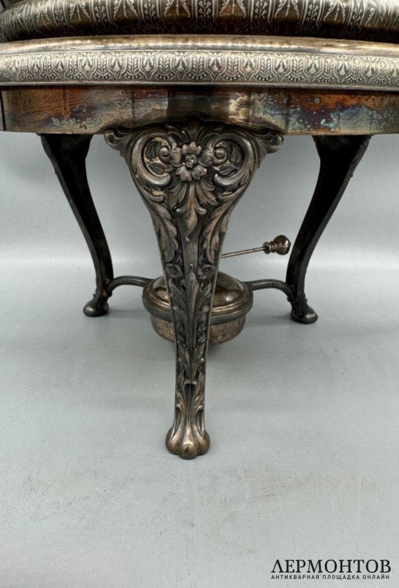 Мармит с горелкой. Металл, серебрение, Meriden Silver Plate Co., США, конец 19 века