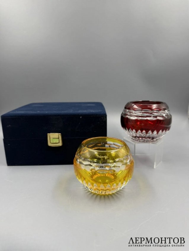 Парные подсвечники «Nadya». Цветной хрусталь, Faberge