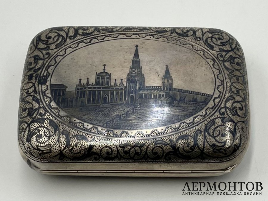 Кошелек Кремль. Россия, 19 век. Серебро 84 пробы, чернь.