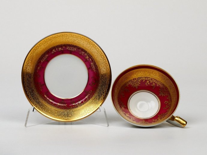Чайная пара. Фарфор, Karlsbader Wertarbeit, Чехословакия, 1920–1930 годы
