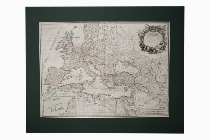 Карта. Римская империя. Запад и Восток. Жиль Робер Вогонди. Франция, XVIII век.