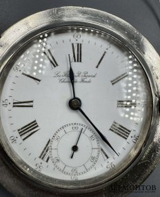 Мужские карманные часы с заводным ключом. Серебро 875 пробы, Matthey Jacot, Швейцария, конец 19 века