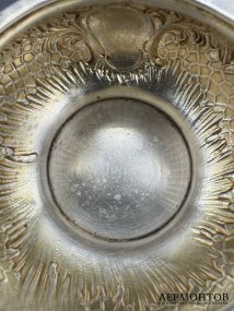 Солонка с рокальным декором. Серебро 84 пробы, А. Локин, Россия, 1896 год