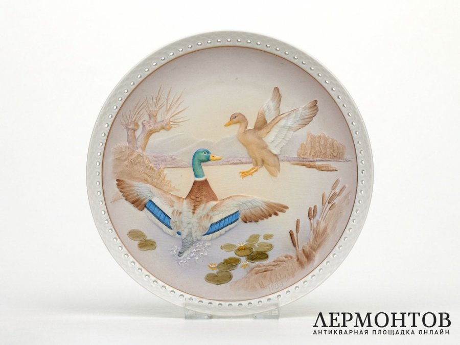 Тарелка настенная «Кряквы». Фарфор, Hutschenreuther, Германия, 1988 год