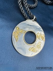 Кулон «Бабочки» на шёлковом шнуре. Золото 750, серебро 925, Tiffany & Co., США