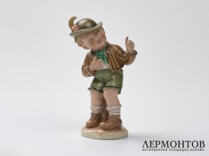 Статуэтка «Мальчик в баварском костюме». Фарфор, Wagner & Apel, серия Bertram, Герман