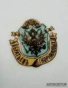 Набор из 5 тарелок для первых блюд с цветочным декором. Фарфор, живопись, фабрика братьев Корниловых, Россия, конец 19 века