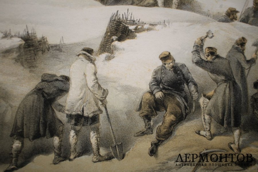 Литография. Вид на Севастополь. Крымская война. Симпсон. Лондон, 1855 г.