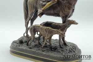 Скульптура Охотник. Франция, A. Dubucand, 19 век. Бронза, литье, патина.