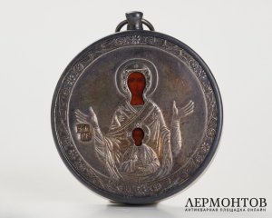 Икона нательная «Богородица Знамение». Серебро, современная работа