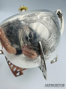 Сахарница в стиле модерн. Серебро 84 пробы, 5-я артель, Россия, 1908–1917 годы
