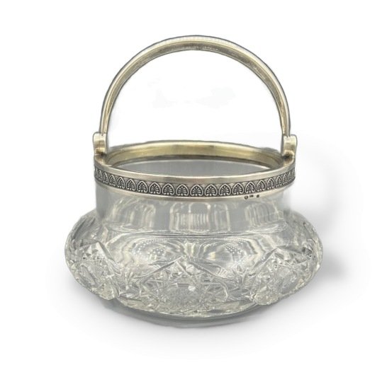 Ваза-конфетница. Хрусталь, серебро 84 пробы, Россия, 1908–1917 годы