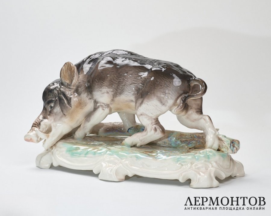 Статуэтка «Кабан». Фарфор, Iris, Клуж-Напока, Румыния, 1970–1980 годы