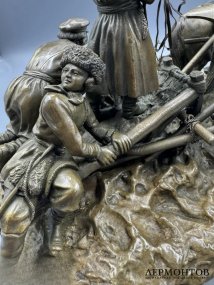 Скульптура «Зимняя тройка». Бронза, предположительно скульптор Е. И. Напс, Россия, 19 век