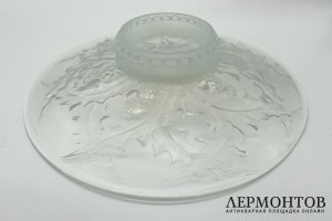 Блюдо Ар Деко Чертополох. Франция, Пapиж, Sаbinо,  1920-1930-е гг.  Опаловое стекло.