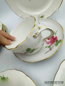 Чайное трио «Розы». Фарфор, роспись, Meissen, Германия, конец 19 — начало 20 века