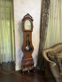 Напольные механические часы «Tempus Fugit». Дерево, латунь, Германия