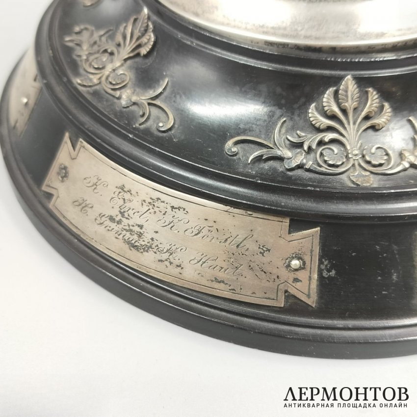 Наградной кубок с фигурой богини победы. Серебро 950 пробы, Австро-Венгрия, конец 19 века