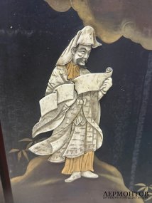 Парные настенные панно с драконами. Дерево, лак, кость, перламутр, Япония, 19 век