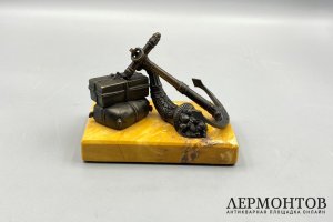 Скульптура Якорь и рог изобилия. Франция, 19 век. Бронза, мрамор.