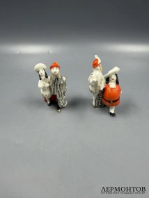 Скульптурная композиция «Голый король». Фарфор, ЛЗФИ, скульптор Л. Н. Сморгон, СССР, 1950–1960 годы