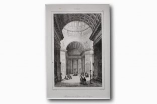 Гравюра. Убранство Казанского собора в Санкт-Петербурге. Леметр. 1838 год.
