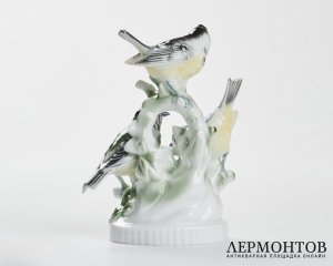 Статуэтка «Синицы». Фарфор, Gerold, Германия