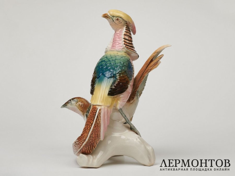 Статуэтка «Фазаны». Фарфор, Karl Ens, Германия, 1950–1960 годы