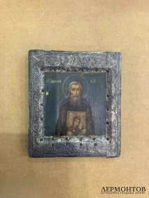 Икона «Святой Аврамий». Басма, живопись, Россия, 18–19 века