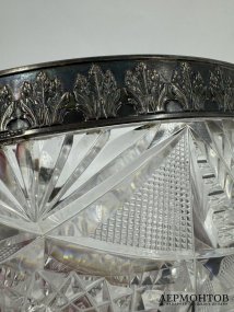Ваза для конфет. Хрусталь, серебро 84 пробы, В. Гордон, Россия, 1908–1917 годы