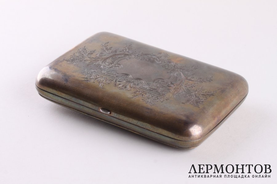 Портсигар. Охота. Веннерстрем. Barye. Серебро 84 пробы, золочение. Россия, 1830-е.