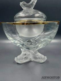 Икорница «Igor». Хрусталь, позолоченный металл, Lalique, Франция