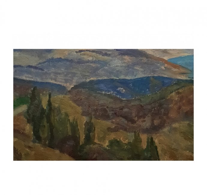 Картина Крымские горы. СССР, Е.В. Каменецкая, 1958 г. 