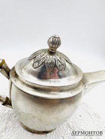 Кофейник с носиком-сердечком. Серебро 12 лот, золочение, Польша, 1814 год